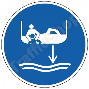 ISO 7010 Sticker Laat Hulpboot Te Water M041